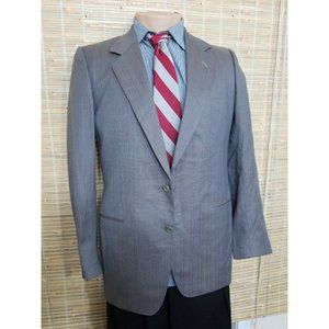 REVANCHE 38S MEN'S SPORT COAT FREY PR COLLECTION GRAY PINSTRIPE VIRGIN WOOL B381